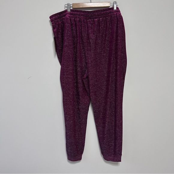 Michael Kors Women's Size 2X Purple Drawstring Jogger Pants Metallic Party Cool - Picture 3 of 13